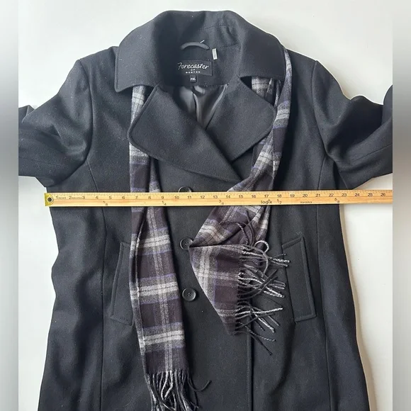 NWT Forecaster of Boston Black Wool Blend Pea Coat Women’s Petite XL PXL $220 - Picture 6 of 7